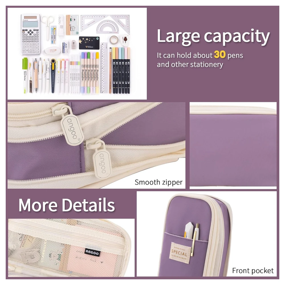 B09QM1W17V_4.webp EASTHILL ESTUCHE PARA LÁPICES DE CAPACIDAD,BOLSA GRANDE PARA LÁPICES DE PAPELERÍA Y BOLÍGRAFOS PARA NIÑAS ADOLESCENTES-MORADO