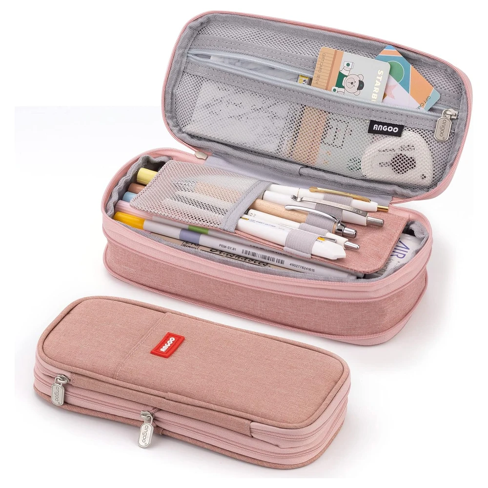 EASTHILL ESTUCHE PARA LÁPICES GRAN CAPACIDAD,BOLSA GRANDE PARA LÁPICES DE PAPELERÍA Y BOLÍGRAFOS PARA NIÑAS ADOLESCENTES-NARANJA