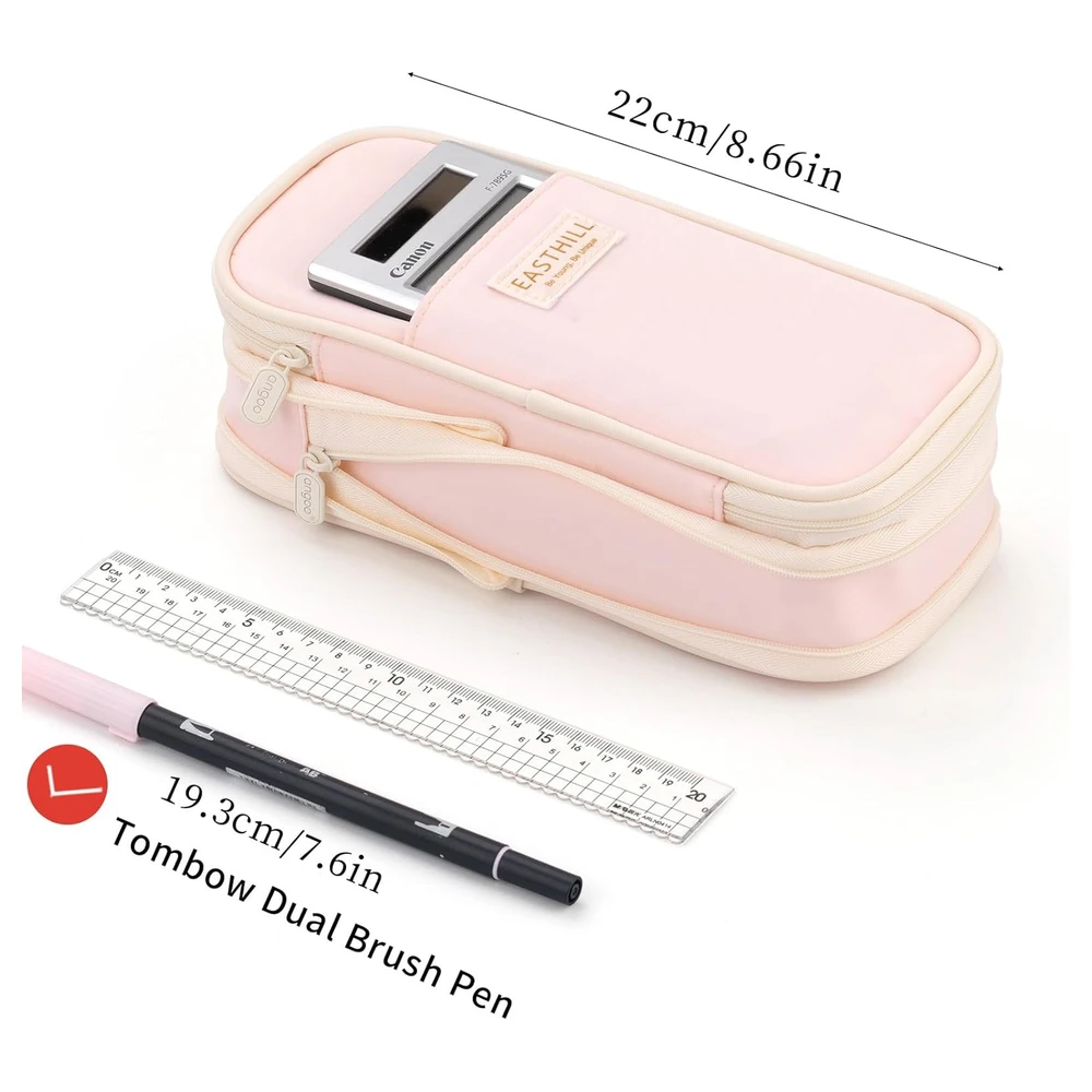 B09QM21DMF_3.webp EASTHILL ESTUCHE PARA LÁPICES DE GRAN CAPACIDAD,BOLSA GRANDE PARA LÁPICES DE PAPELERÍA Y BOLÍGRAFOS PARA NIÑAS ADOLESCENTES-BEIGE