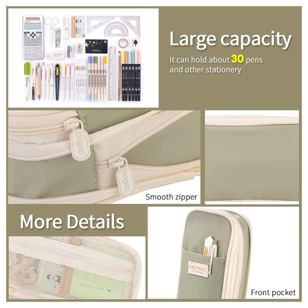 B09QM2DRBV_4.webp EASTHILL ESTUCHE PARA LÁPICES DE GRAN CAPACIDAD,BOLSA GRANDE PARA LÁPICES DE PAPELERÍA Y BOLÍGRAFOS PARA NIÑAS ADOLESCENTES-BEIGE