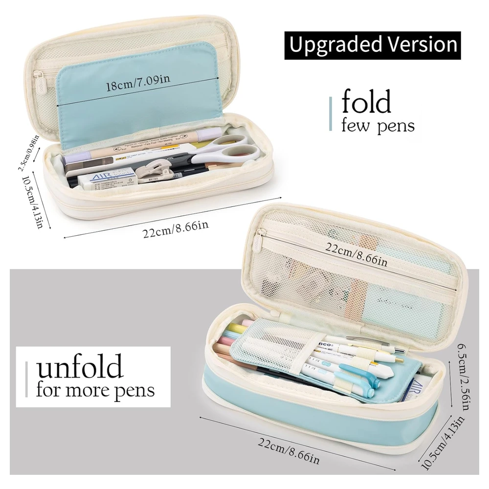 B09QM2JPHT_4.webp EASTHILL ESTUCHE PARA LÁPICES GRAN CAPACIDAD,BOLSA GRANDE PARA LÁPICES DE PAPELERÍA Y BOLÍGRAFOS PARA NIÑAS ADOLESCENTES-CELESTE
