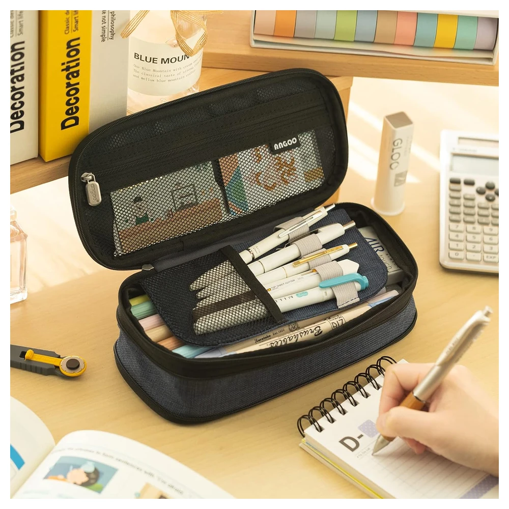 B09QM3TXNS_1.webp EASTHILL ESTUCHE PARA LÁPICES DE GRAN CAPACIDAD,BOLSA GRANDE PARA LÁPICES DE PAPELERÍA Y BOLÍGRAFOS PARA NIÑAS ADOLESCENTES-AZUL