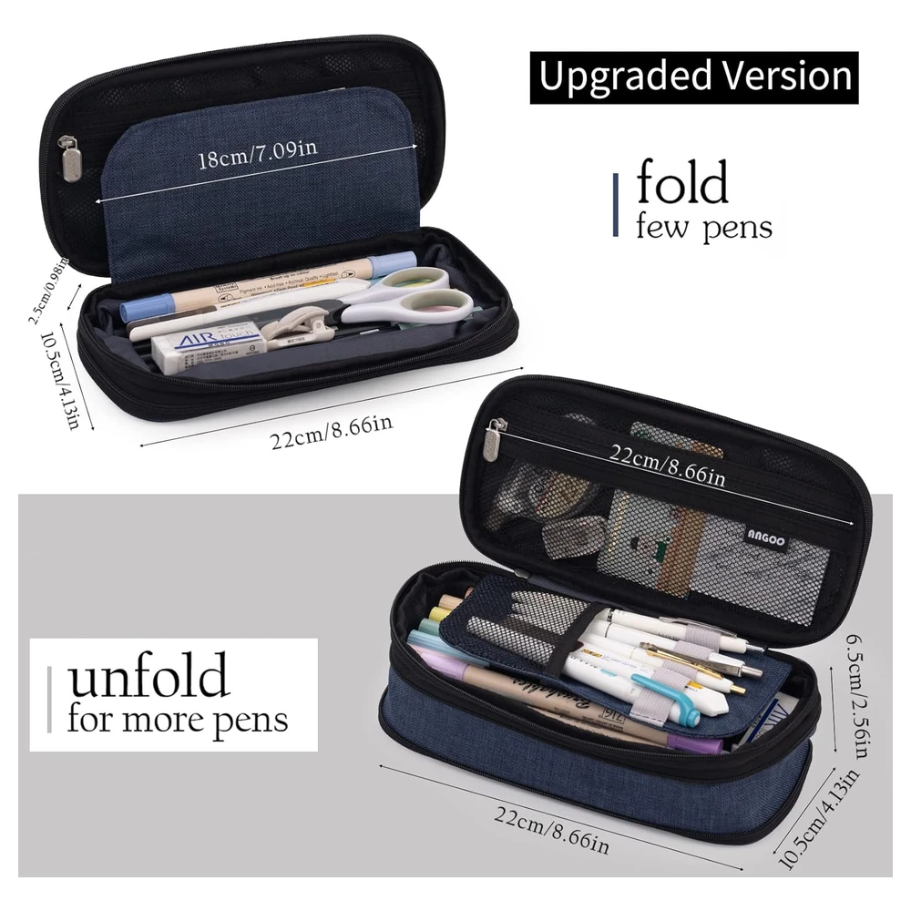 B09QM3TXNS_2.webp EASTHILL ESTUCHE PARA LÁPICES DE GRAN CAPACIDAD,BOLSA GRANDE PARA LÁPICES DE PAPELERÍA Y BOLÍGRAFOS PARA NIÑAS ADOLESCENTES-AZUL
