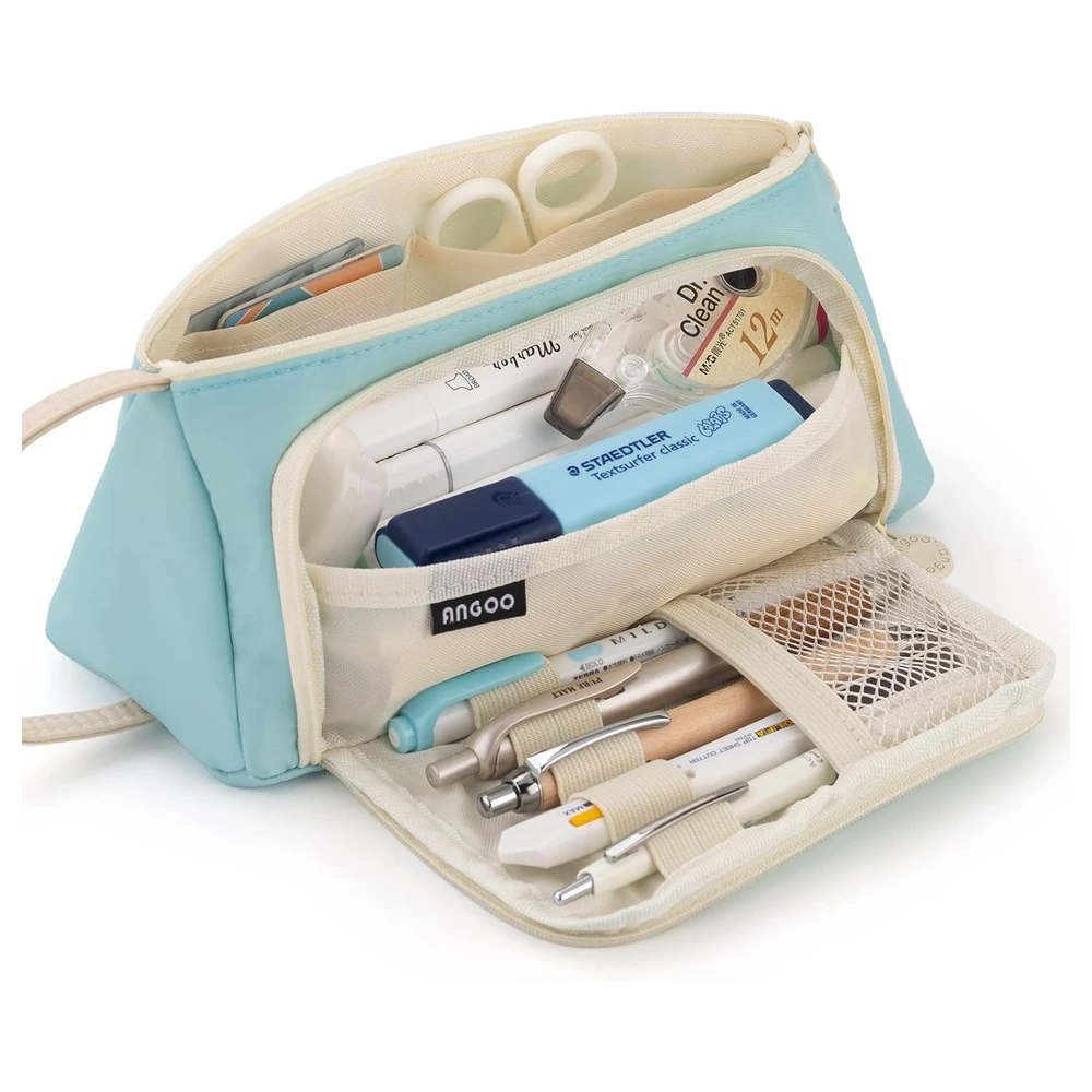EASTHILL - ESTUCHE PARA LÁPICES DE GRAN CAPACIDAD ESCOLAR, OFICINA Y COLEGIAL PARA NIÑOS Y ADULTOS - CELESTE