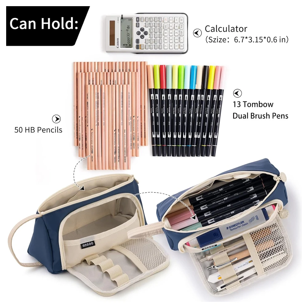 B09SG1ZJT3_1.webp EASTHILL - ESTUCHE PARA LÁPICES DE GRAN CAPACIDAD ESCOLAR, OFICINA Y COLEGIAL PARA NIÑOS Y ADULTOS - AZUL