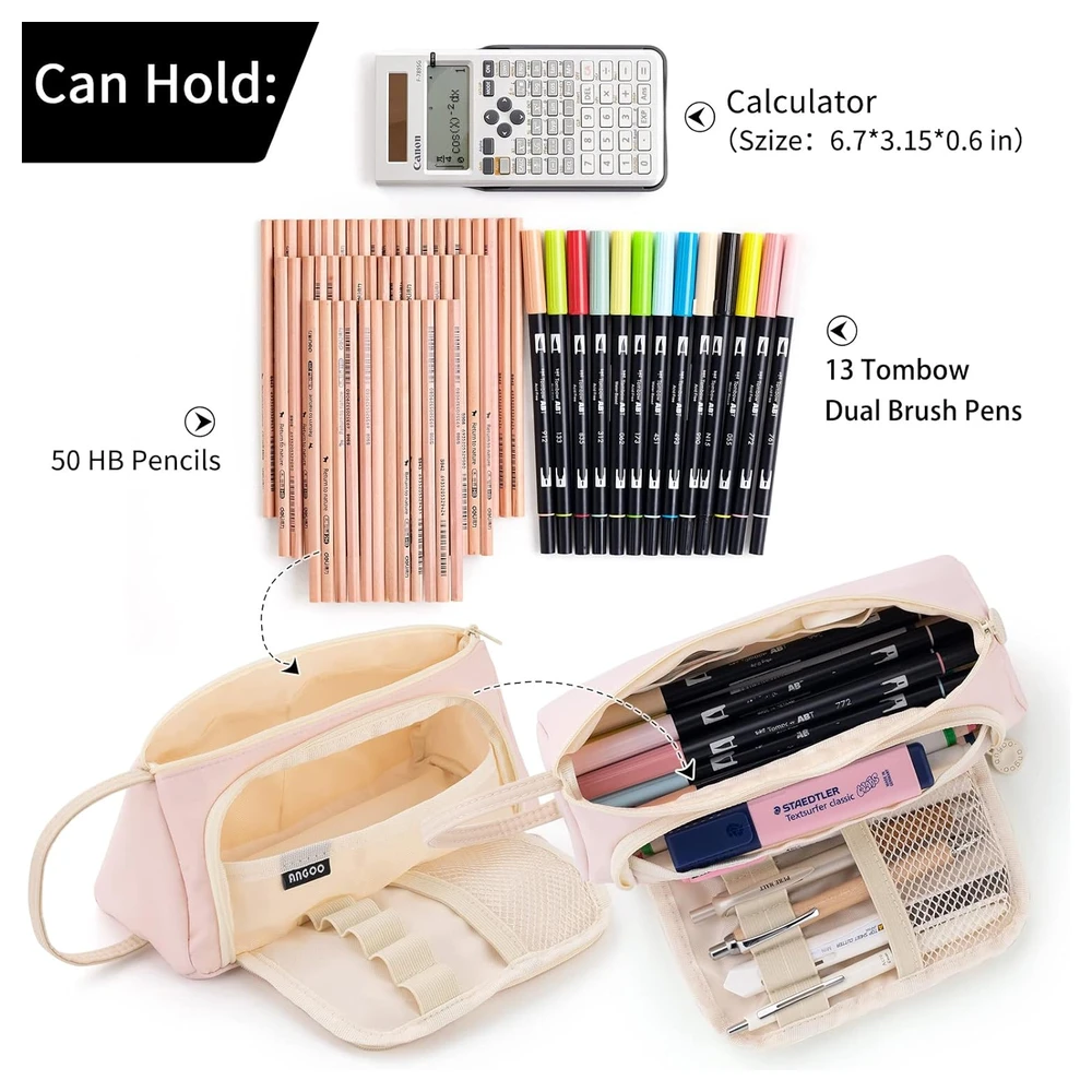 B09TQVYMM9_3.webp EASTHILL - ESTUCHE PARA LÁPICES DE GRAN CAPACIDAD ESCOLAR, OFICINA Y COLEGIAL PARA NIÑOS Y ADULTOS - ROSADO