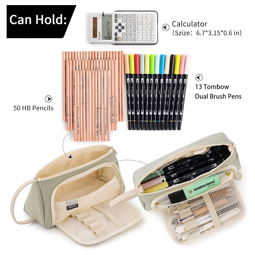 B09TQWCMSL_1.webp EASTHILL - ESTUCHE PARA LÁPICES DE GRAN CAPACIDAD ESCOLAR, OFICINA Y COLEGIAL PARA NIÑOS Y ADULTOS - VERDE