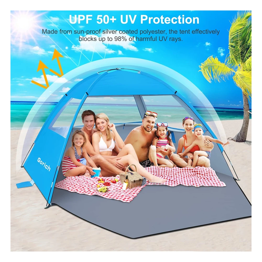 Gorich - Carpa/Tienda de Campaña Para Protección Solar Uv En La Playa, Para 3-4/4-5 Personas, Ligera