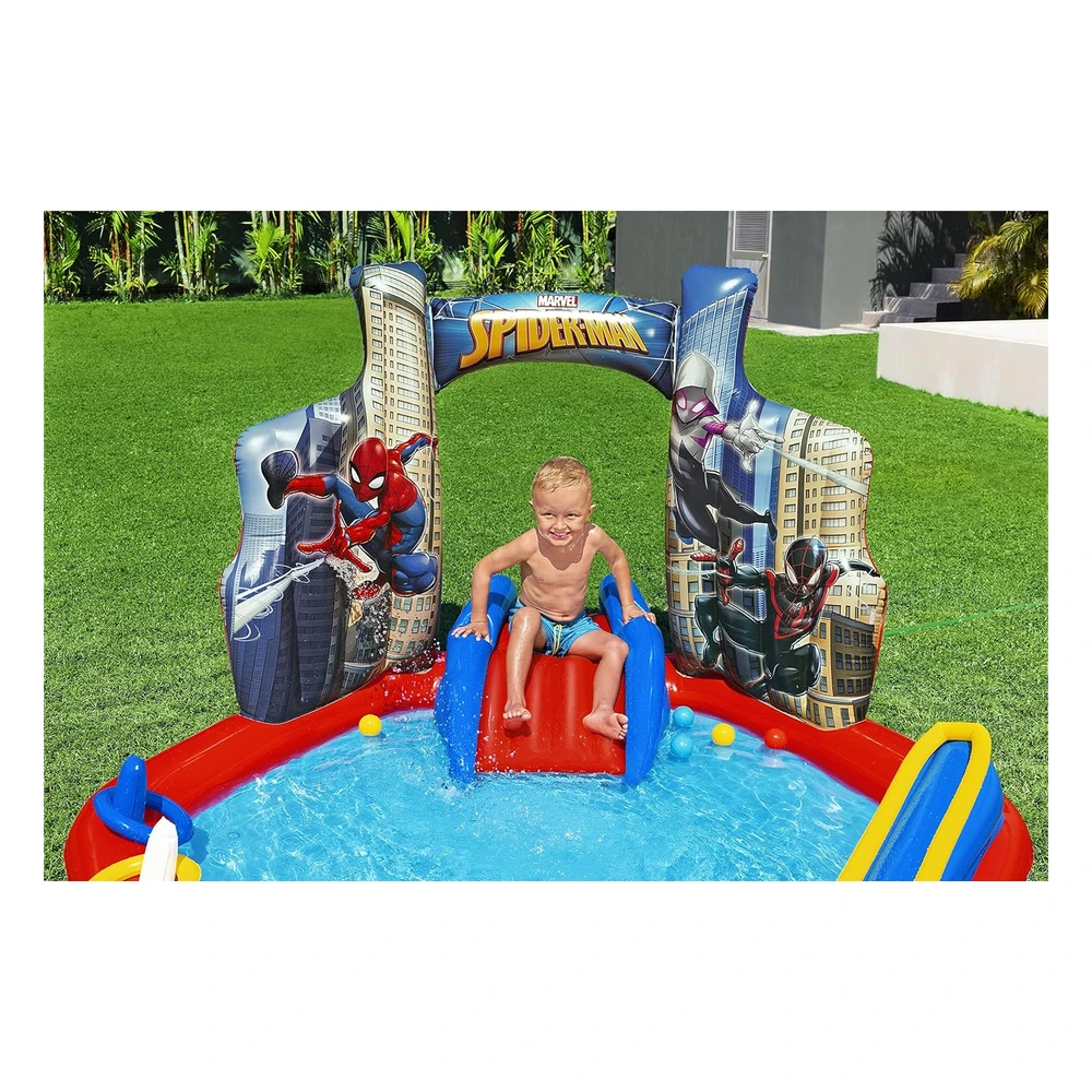 Marvel Spider-Man - Centro Inflable de Agua Para Niños | Juguete de Piscina de Verano Al Aire Libre Para Niños a Partir de 2 Años