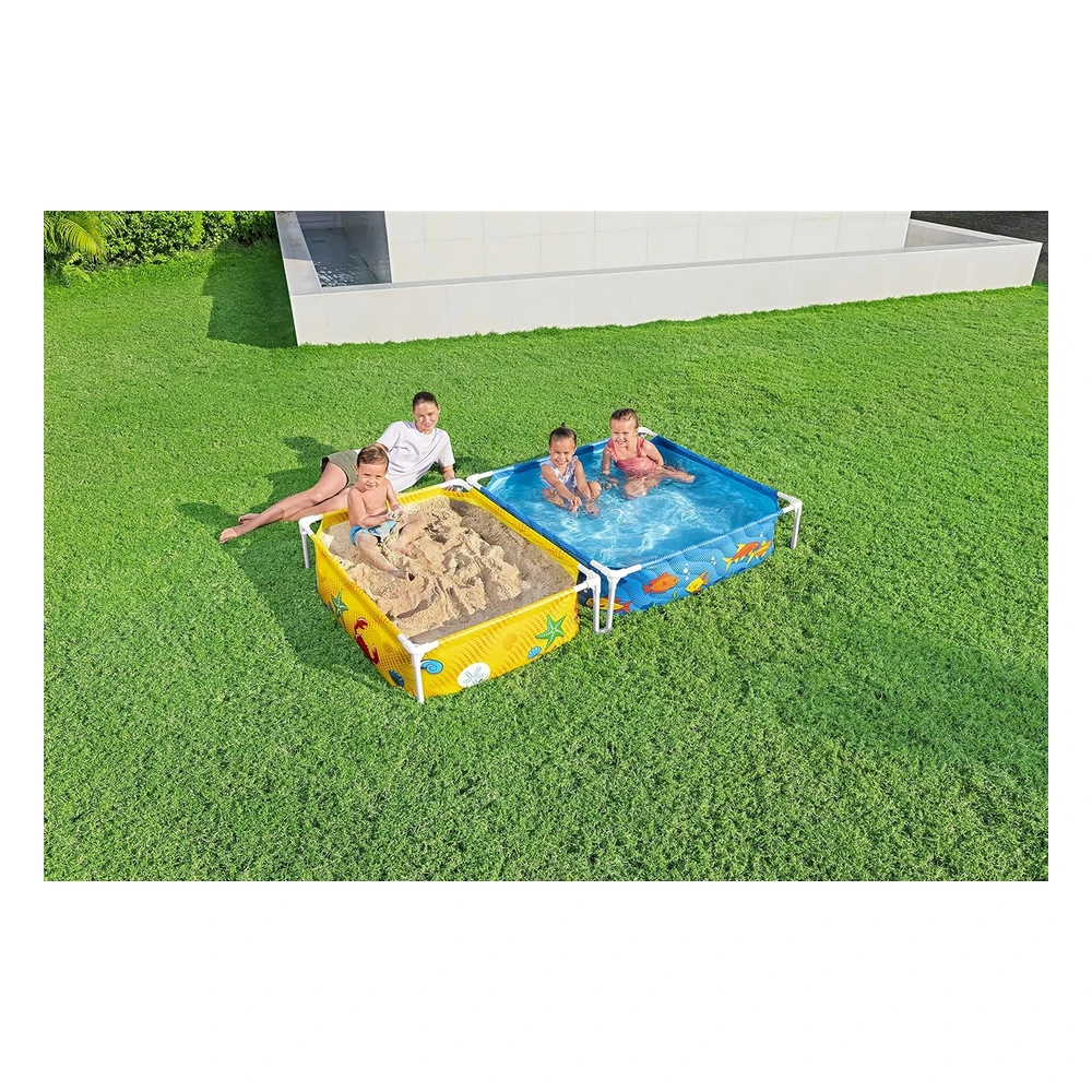 B09VYF4FK7_3.webp H2ogo! My First Frame - Combo de Piscina Y Arenero Sobre El Suelo (7 x 48"), Incluye Piscina Para Niños Y Caja de Arena