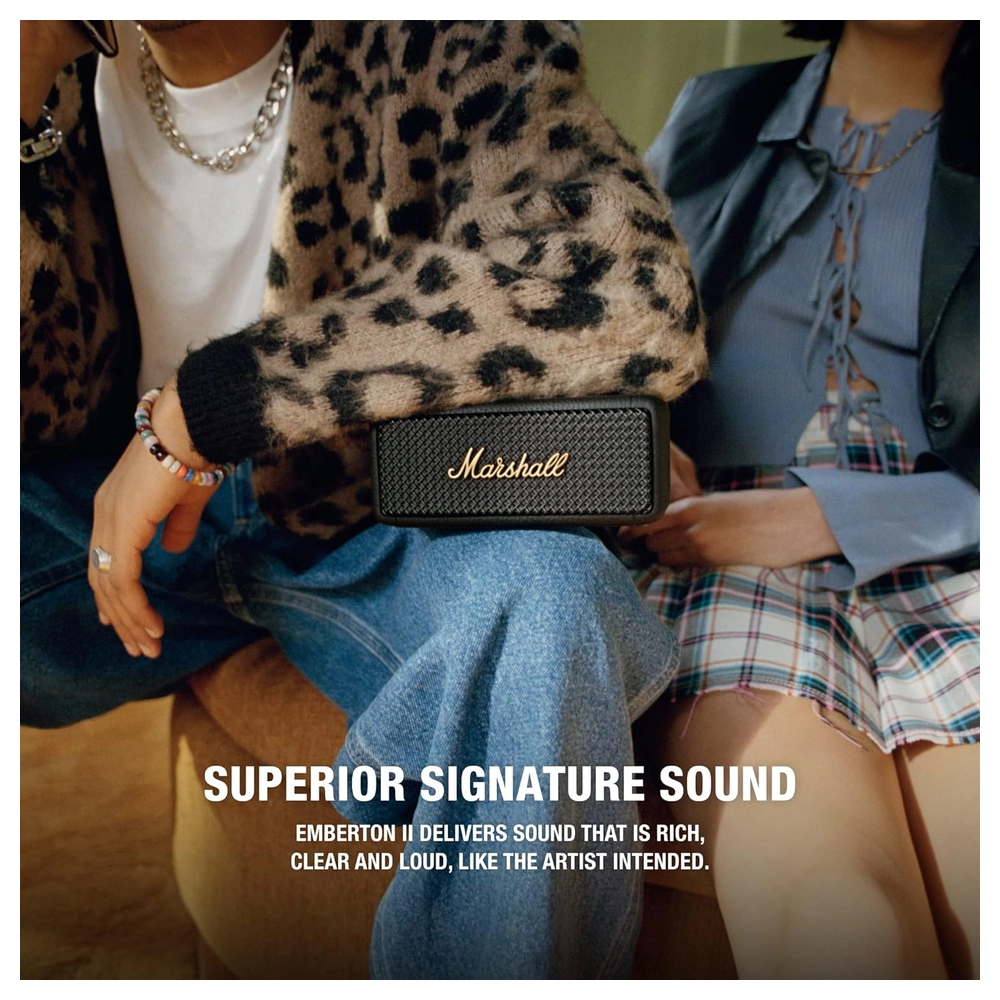 ALTAVOZ BLUETOOTH PORTÁTIL EMBERTON II MARSHALL | NEGRO Y LATÓN