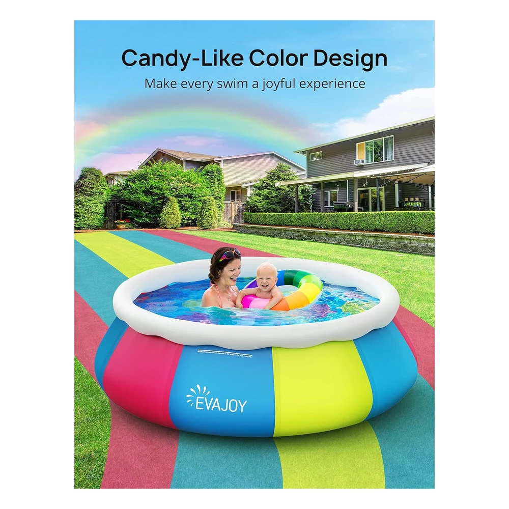 B09Y5KXTZ1_2.webp Evajoy - Piscina Inflable de 10 x 30", Fácil de Instalar con Cubierta, Piscinas Inflables Sobre El Suelo Para Niños Y Adultos
