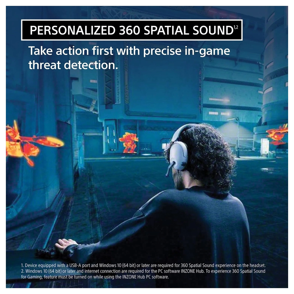 AUDÍFONOS INZONE H3 SUPRAAURALES CON SONIDO ESPACIAL 360 MDR-G300 SONY | BLANCO