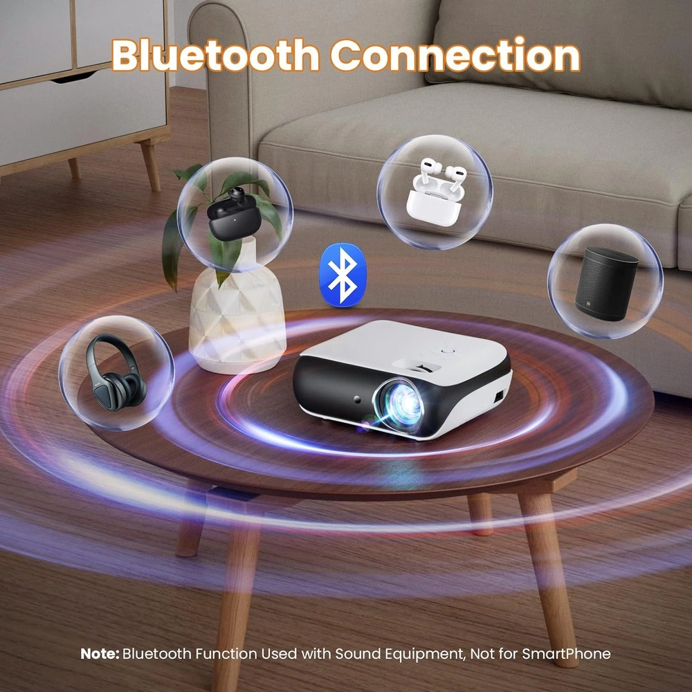 PROYECTOR HAPPRUN BLUETOOTH 1080P | PANTALLA DE 100" 9500L