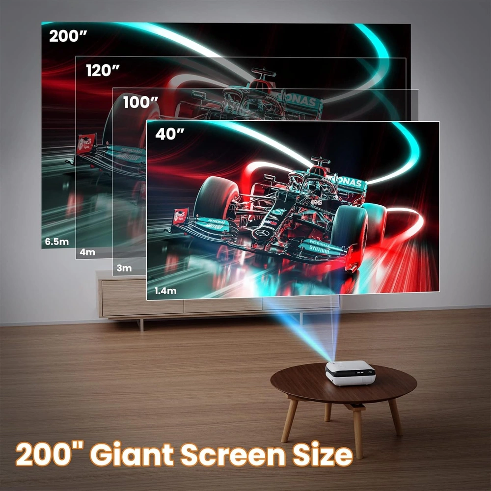 PROYECTOR HAPPRUN BLUETOOTH 1080P | PANTALLA DE 100" 9500L