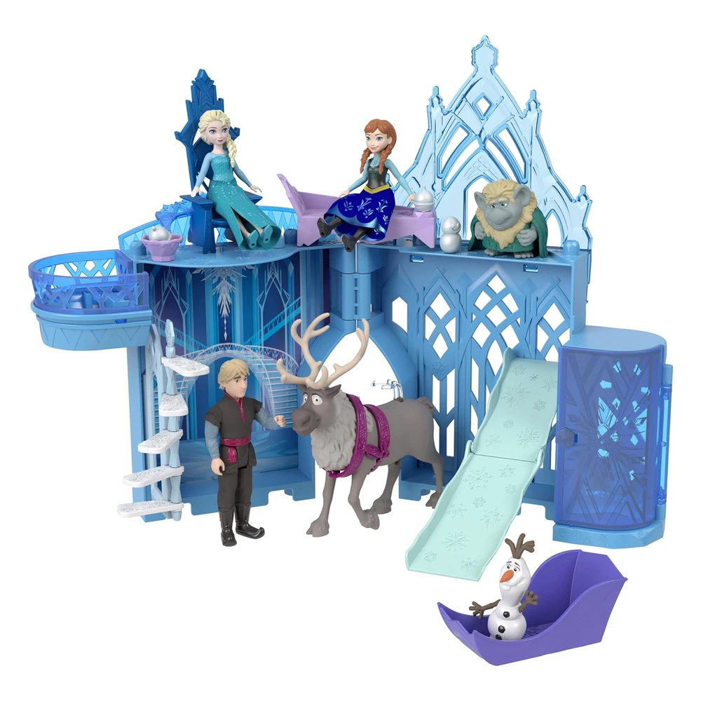 Disney Frozen By Mattel Toys, Elsa - Juego Apilable de Casa de Muñecas con Muñeca Pequeña Y 8 Piezas
