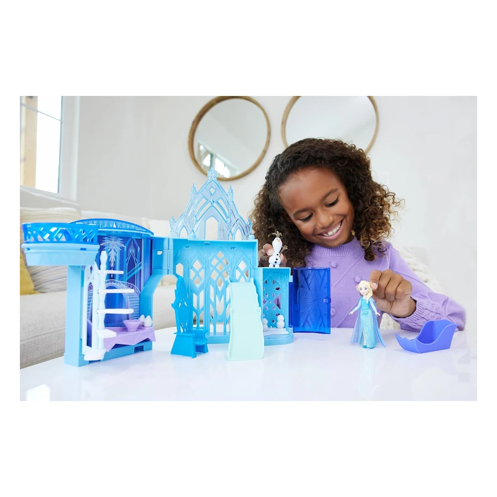 Disney Frozen By Mattel Toys, Elsa - Juego Apilable de Casa de Muñecas con Muñeca Pequeña Y 8 Piezas