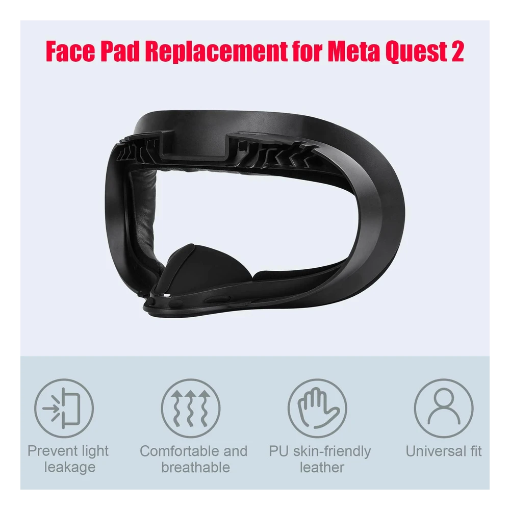 META QUEST 2 VR – MARCO DE INTERFAZ FACIAL EXTRAÍBLE, CUBIERTAS DE ESPUMA, ALMOHADILLA NASAL Y CUBIERTA DE LENTE