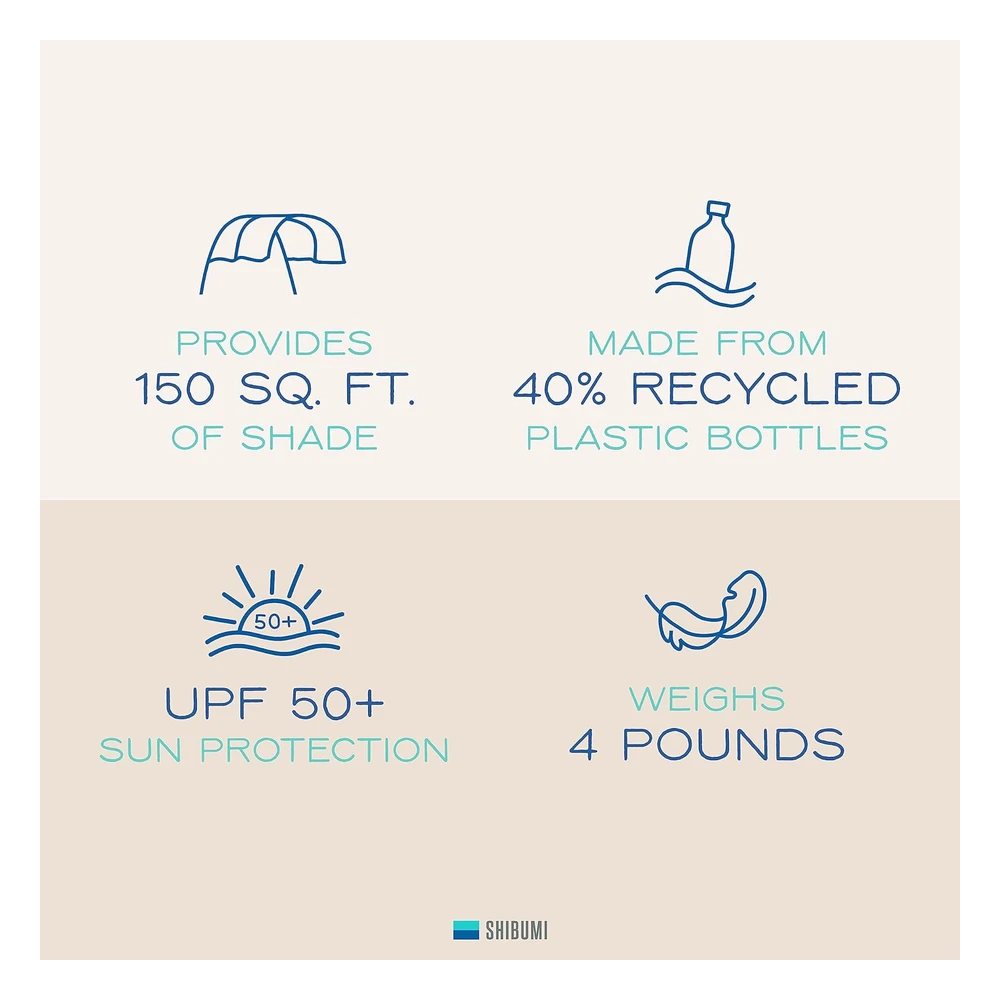 Shibumi Shade® - La Mejor Sombra de Playa Del Mundo. Diseñado Y Cosido En Estados Unidos. La Sombra de Playa Original con Viento.