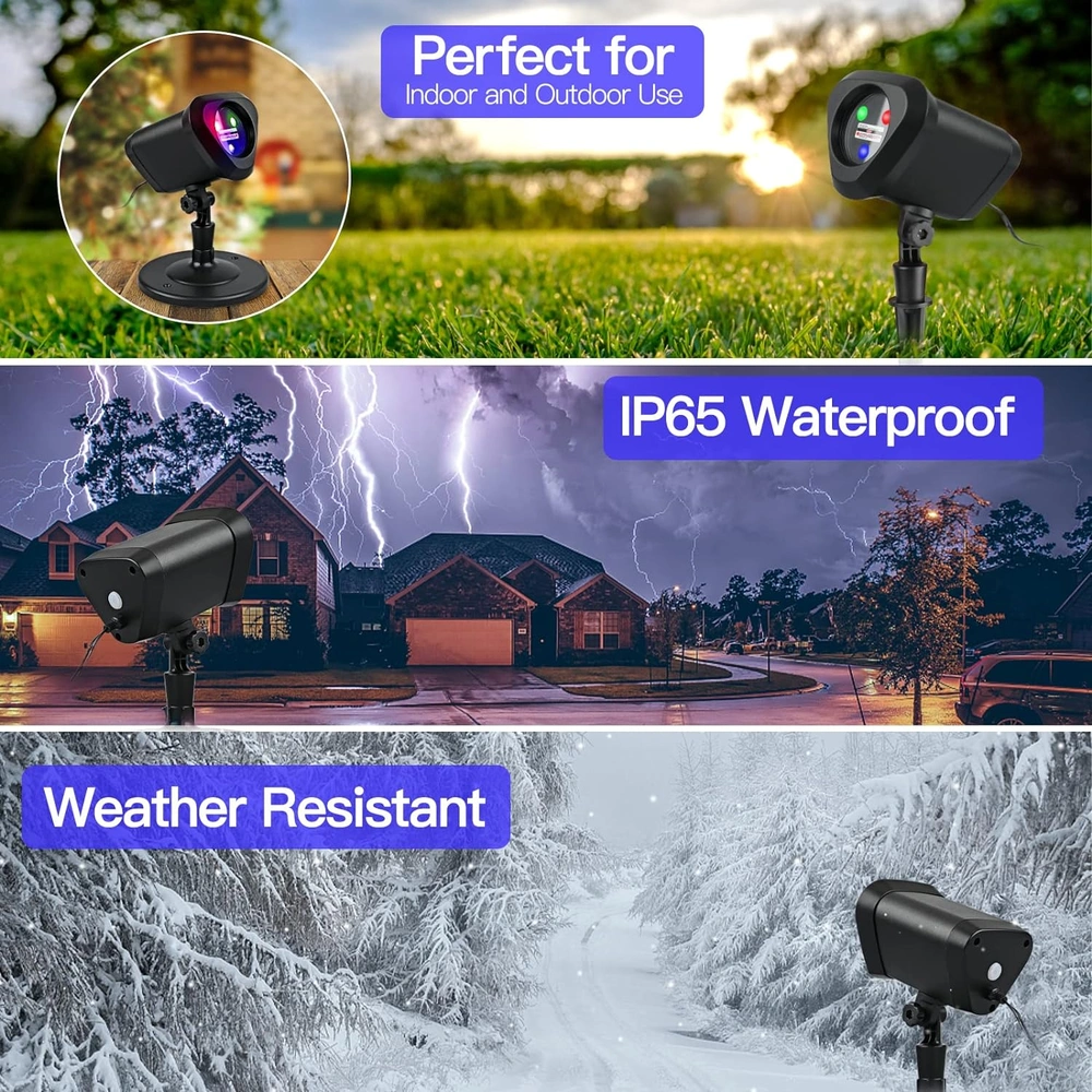 PROYECTO DE LUCES DE NAVIDAD AL AIRE LIBRE CON PATRONES DE NAVIDAD AZULES ROJOS VERDES