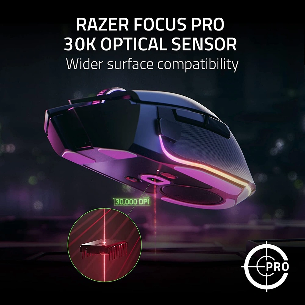 RAZER BASILISK V3 PRO MOUSE INALÁMBRICO PARA JUEGOS PERSONALIZABLE RAZER | NEGRO