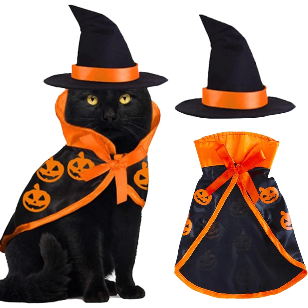 Capa de Cosplay de Bruja para Gatos y Cachorros - Talla Unica