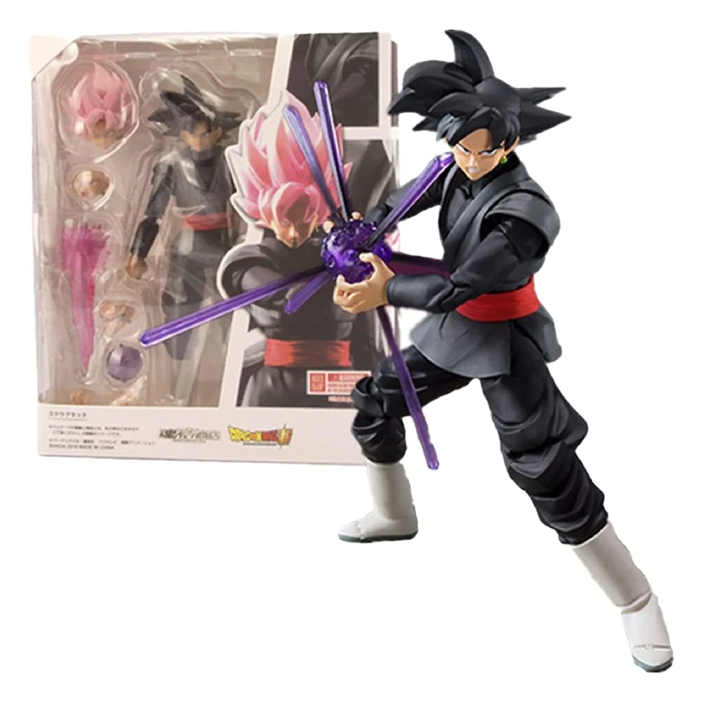 Lomibard Figura de Acción de Goku de 6", Juguetes de Dragon Bal de 6 Pulgadas, Bellamente En Caja con Múltiples Accesorios(Negro)