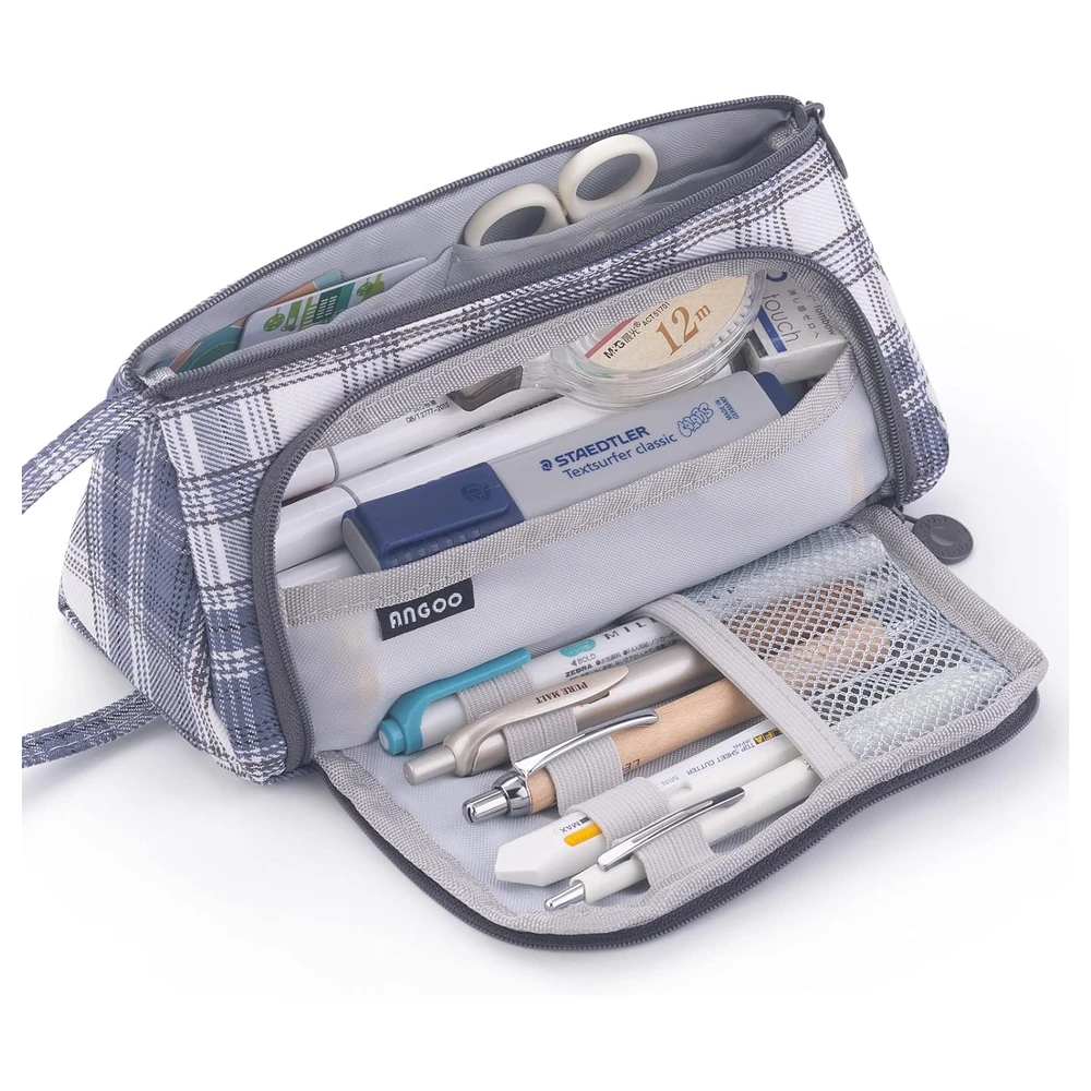 EASTHILL - ESTUCHE PARA LÁPICES DE GRAN CAPACIDAD ESCOLAR, OFICINA Y COLEGIAL PARA NIÑOS Y ADULTOS - AZUL