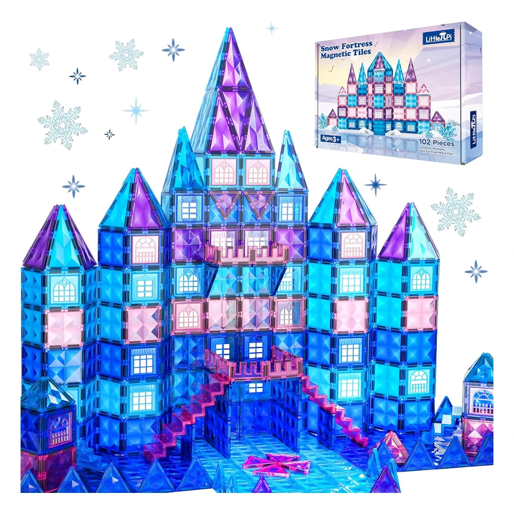Bloques de Construcción Magnéticos de Castillo de Princesa Congelada, Bloques de Diamantes 3d, Juguetes Educativos Stem