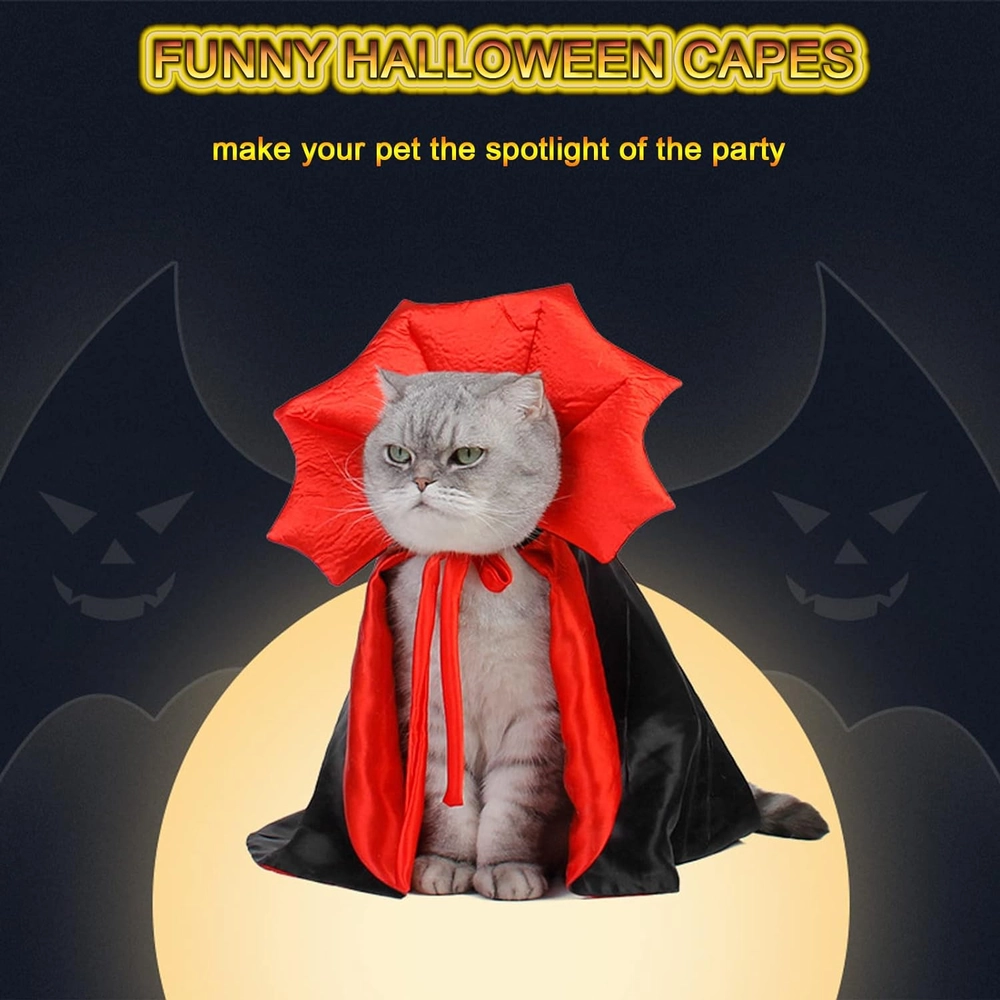 Disfraz para Mascotas Capa de Vampiro Divertido Vestido de Cosplay - Talla Unica