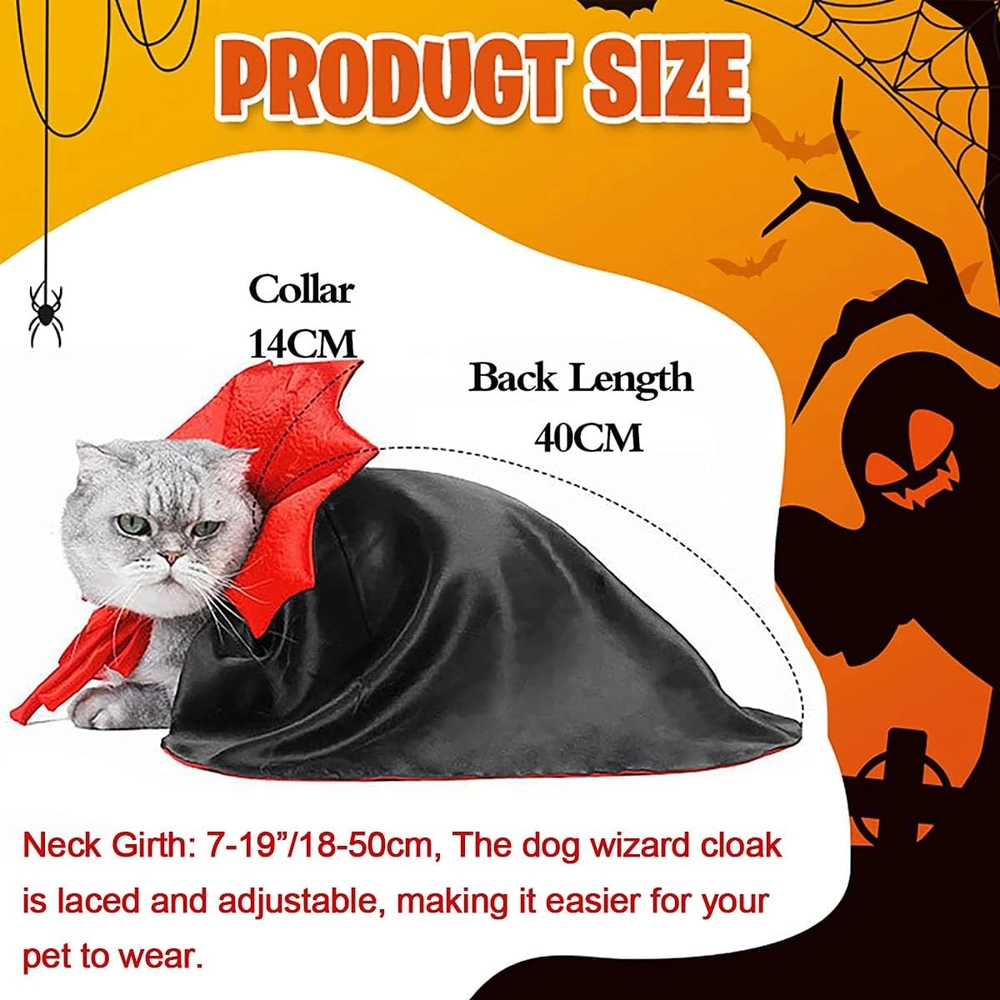 Disfraz para Mascotas Capa de Vampiro Divertido Vestido de Cosplay - Talla Unica