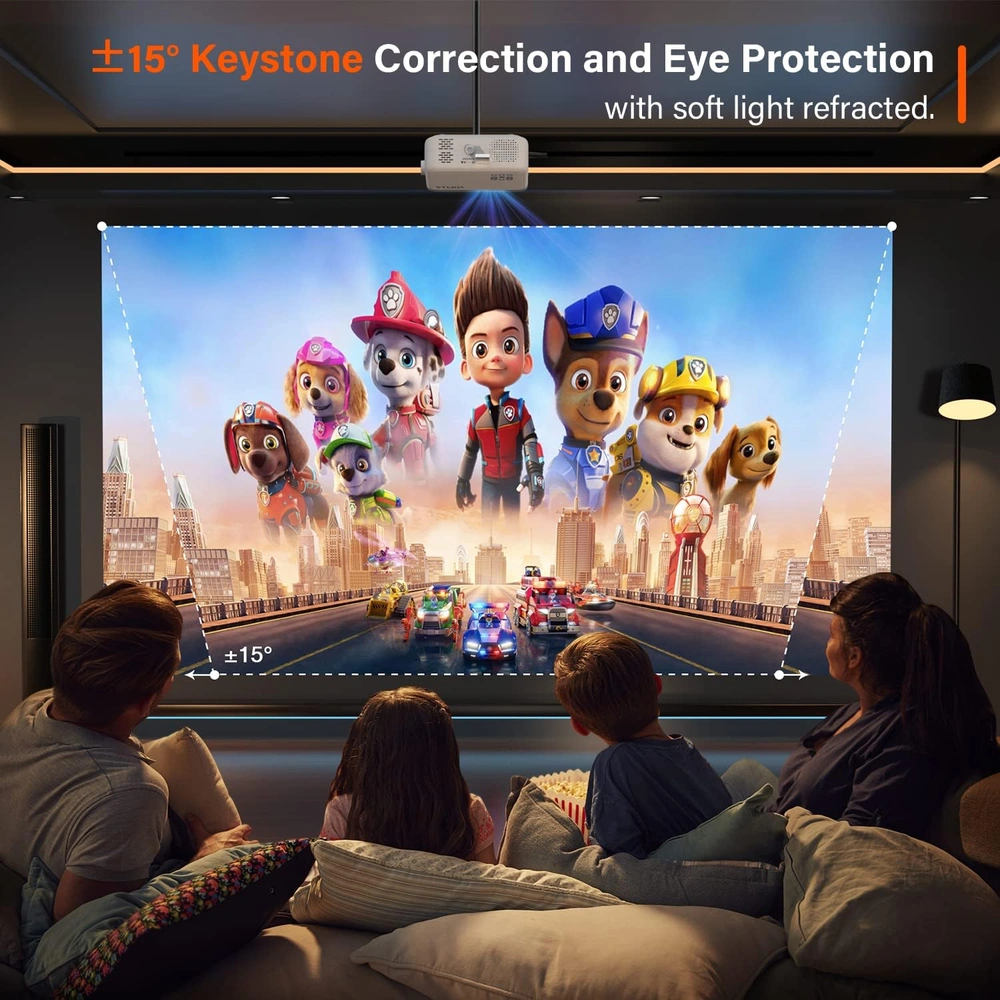 PROYECTOR MINI 1080P FULL HD PARA CINE EN CASA Y USO PORTÁTIL AL AIRE LIBRE, ZOOM 50%, COMPATIBLE CON HDMI / USB / AV