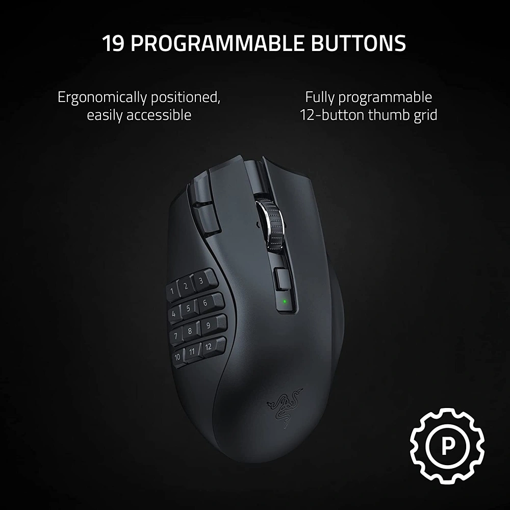 RAZER NAGA V2 HYPERSPEED MOUSE INALÁMBRICO PARA JUEGOS MMO RAZER | NEGRO