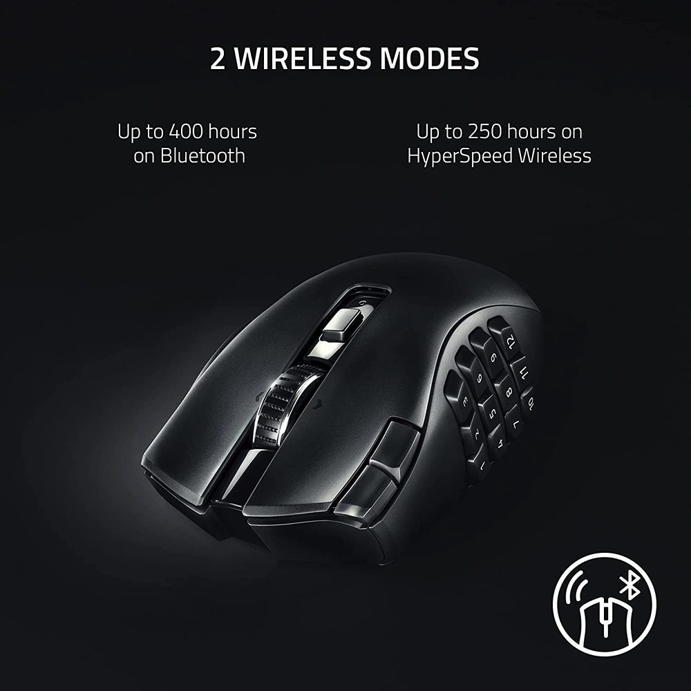 RAZER NAGA V2 HYPERSPEED MOUSE INALÁMBRICO PARA JUEGOS MMO RAZER | NEGRO