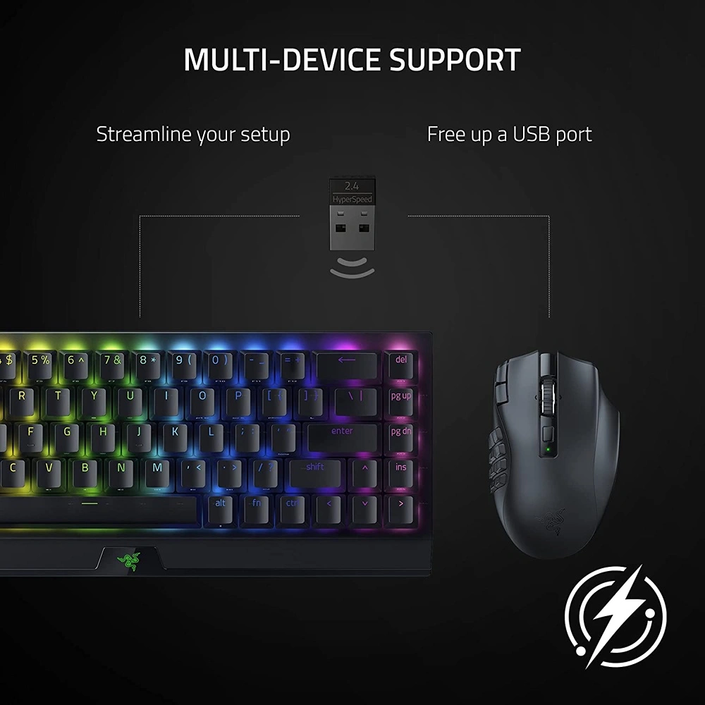 RAZER NAGA V2 HYPERSPEED MOUSE INALÁMBRICO PARA JUEGOS MMO RAZER | NEGRO