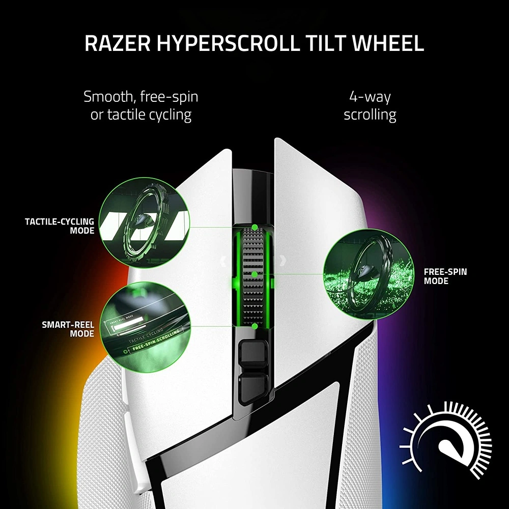 B0BHFDVLF8-2.webp RAZER BASILISK V3 PRO MOUSE INALÁMBRICO PARA JUEGOS PERSONALIZABLE RAZER | BLANCO