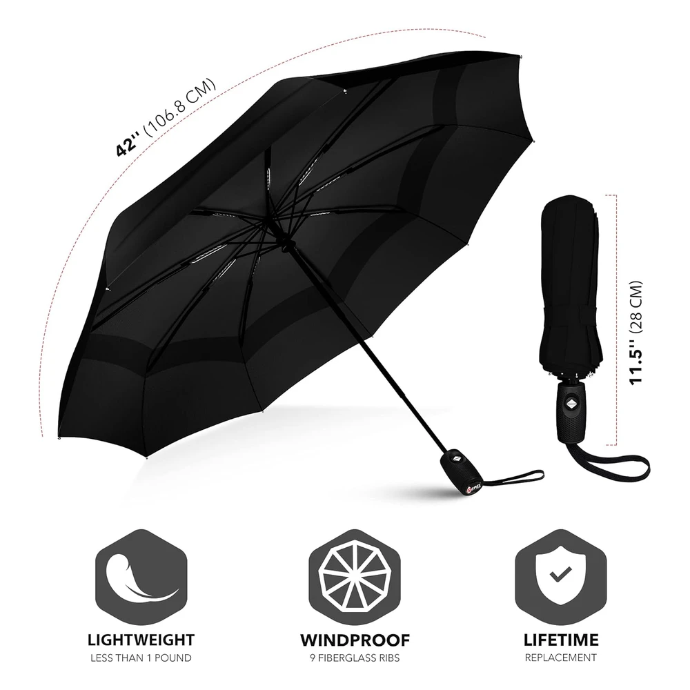 Repel Umbrella La Sombrilla de Viaje Portátil Original: Sombrilla Para La Lluvia a Prueba de Viento,Compacto Fuerte