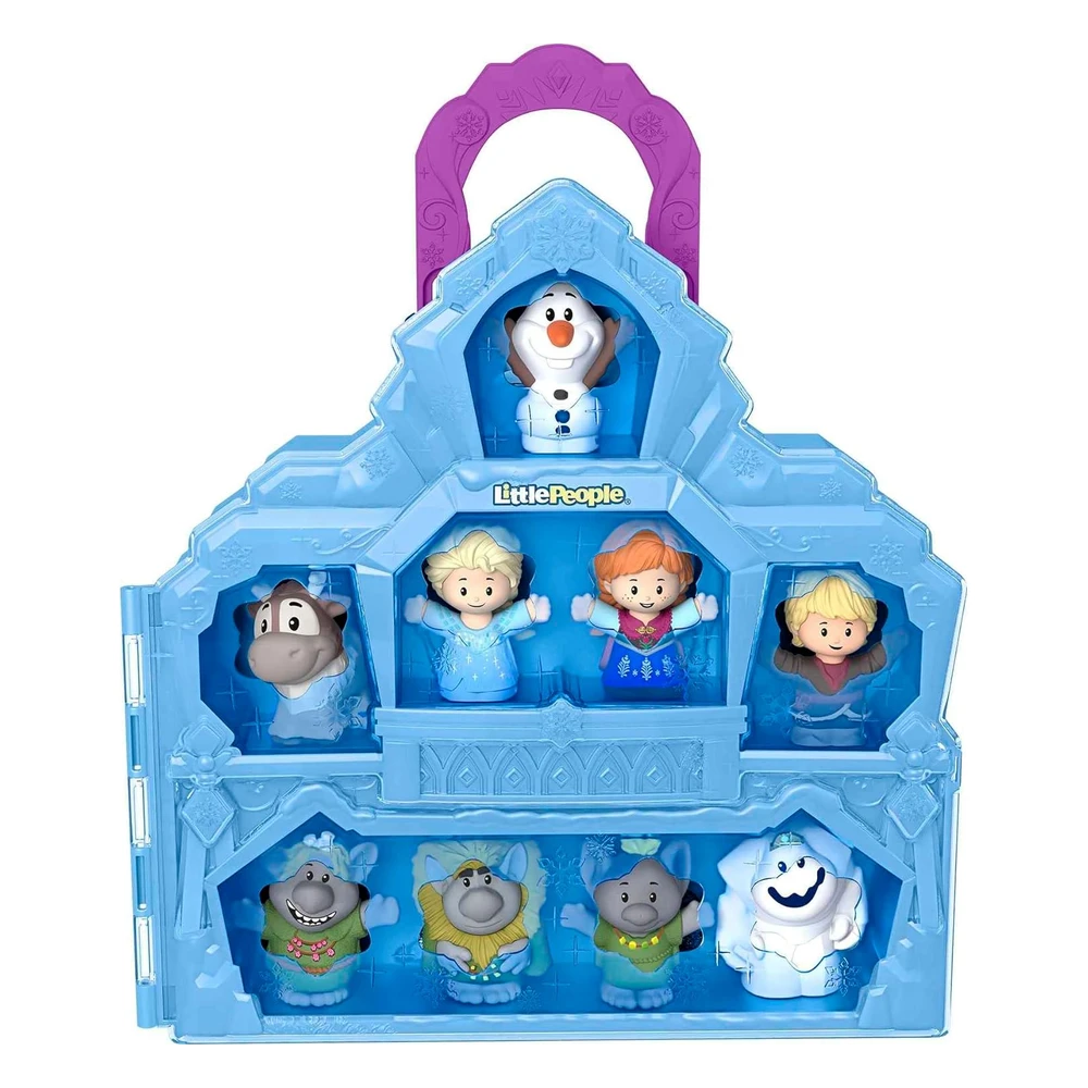 Fisher-Price Little People Playset Disney Frozen Carry Along Castle Case con 9 Figuras Para Niños Preescolares
