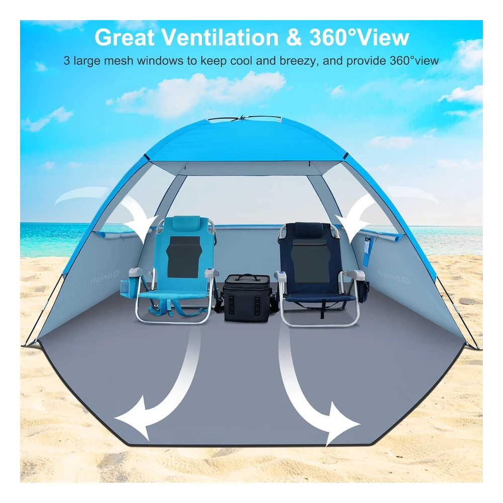 Gorich - Carpa/Tienda de Campaña Para Protección Solar Uv En La Playa, Para 3-4/4-5 Personas, Ligera