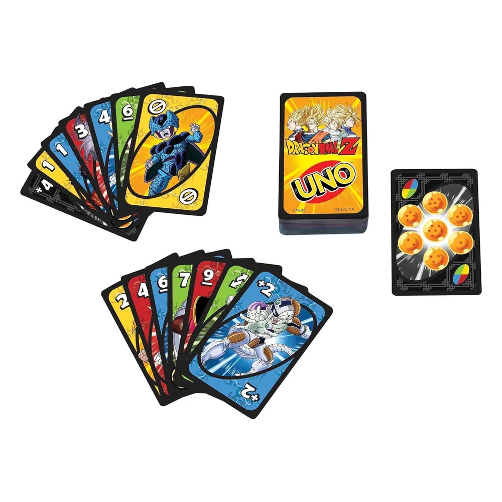 B0BQGZBPYF_4.webp Mattel Games Uno - Juego de Cartas Dragon Ball Z Para Noche Familiar con Gráficos Temáticos Para 2 a 10 Jugadores