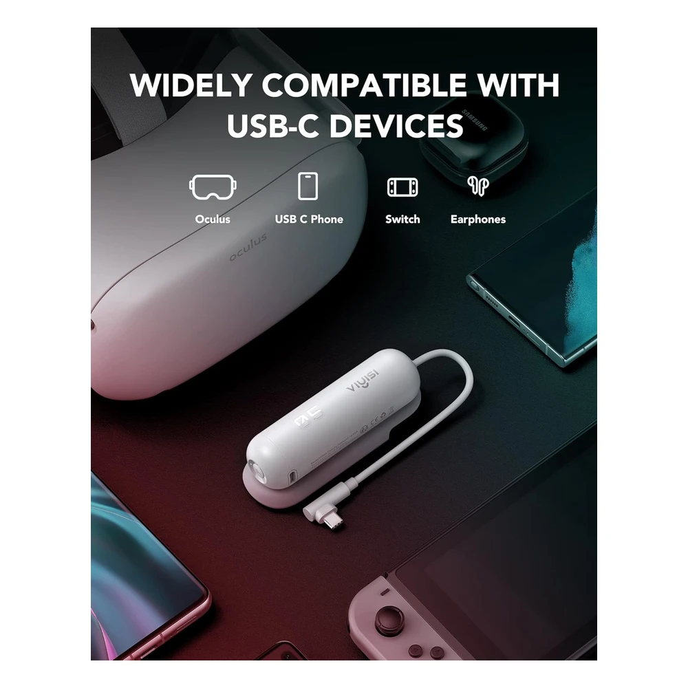 PAQUETE DE BATERÍA VIYISI | PARA OCULUS QUEST 2 CARGADOR PORTÁTIL 5000 MAH ACCESORIOS PARA AUDÍFONOS META QUEST 2 CARGA RÁPIDA