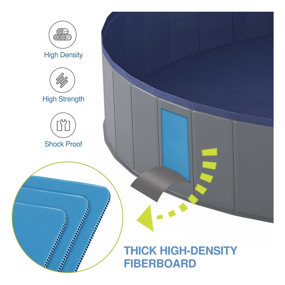 Niubya Piscina Portátil Para Perros, Piscina Plegable Para Mascotas, 79 x 16 Pulgadas
