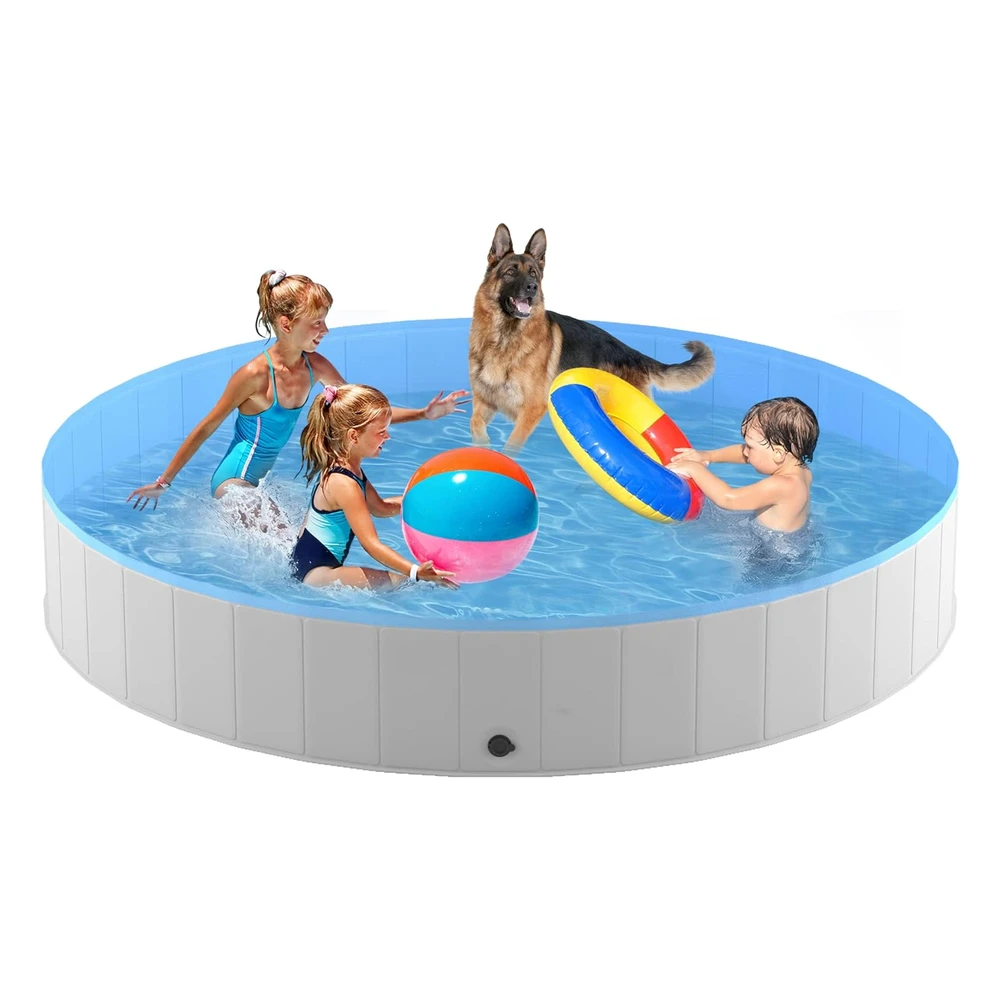 Niubya Piscina Plegable Redonda Para Perros, Piscina Para Mascotas Para Interiores Y Exteriores, 71 x 12"
