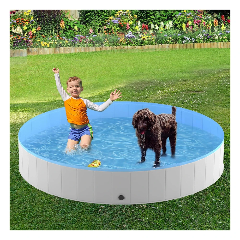 Niubya Piscina Plegable Redonda Para Perros, Piscina Para Mascotas Para Interiores Y Exteriores, 71 x 12"