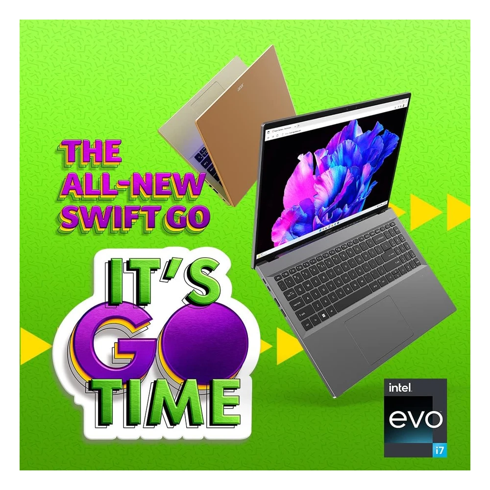LAPTOP SWIFT GO 14 ACER 14" TÁCTIL INTEL CORE I7 1355U INTEL IRIS XE 16GB RAM 512GB SSD - TECLADO INGLÉS