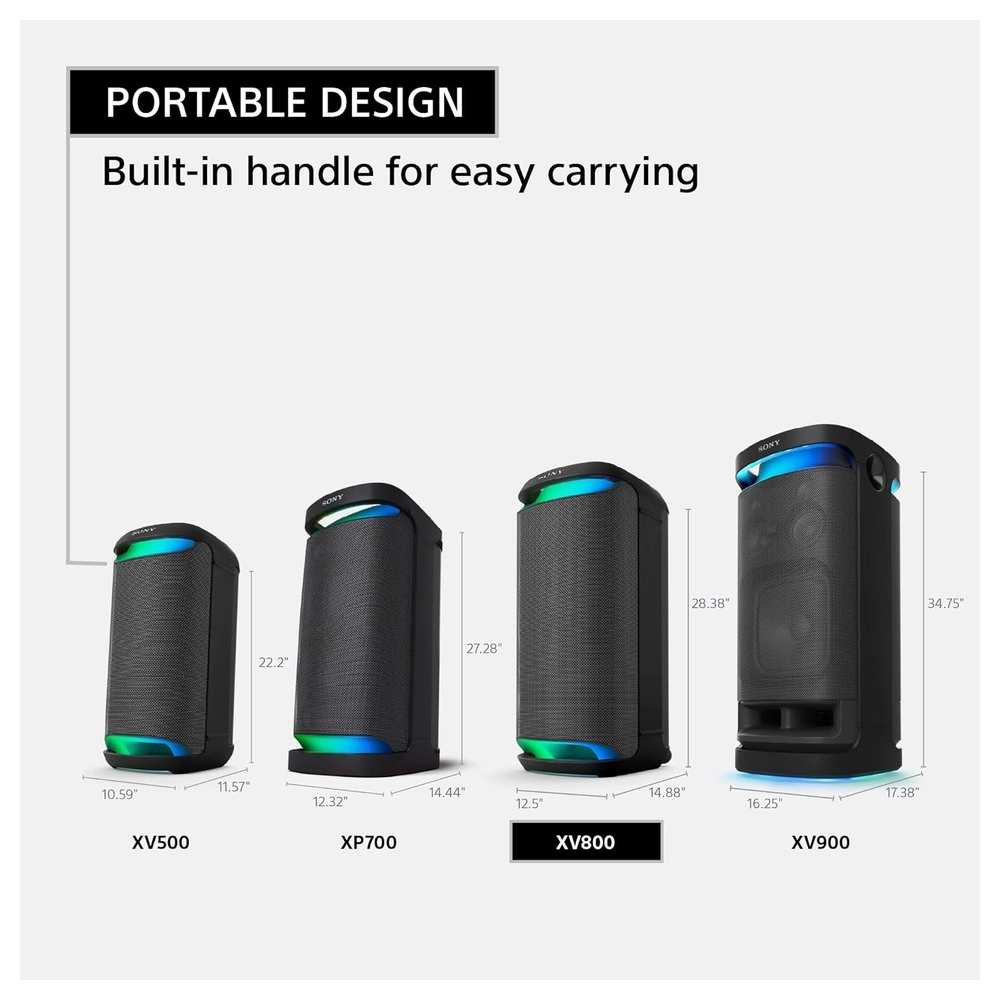 ALTAVOZ SRS-XV800 X-SERIES INALÁMBRICO BLUETOOTH PORTÁTIL IPX4 25 HORAS SONY | NEGRO