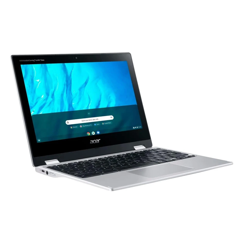 LAPTOP CHROMEBOOK SPIN ACER MEDIATEK 8 NÚCLEOS 14" HD IPS TÁCTIL 4GB RAM 64GB EMMC | PLATA - TECLADO INGLÉS