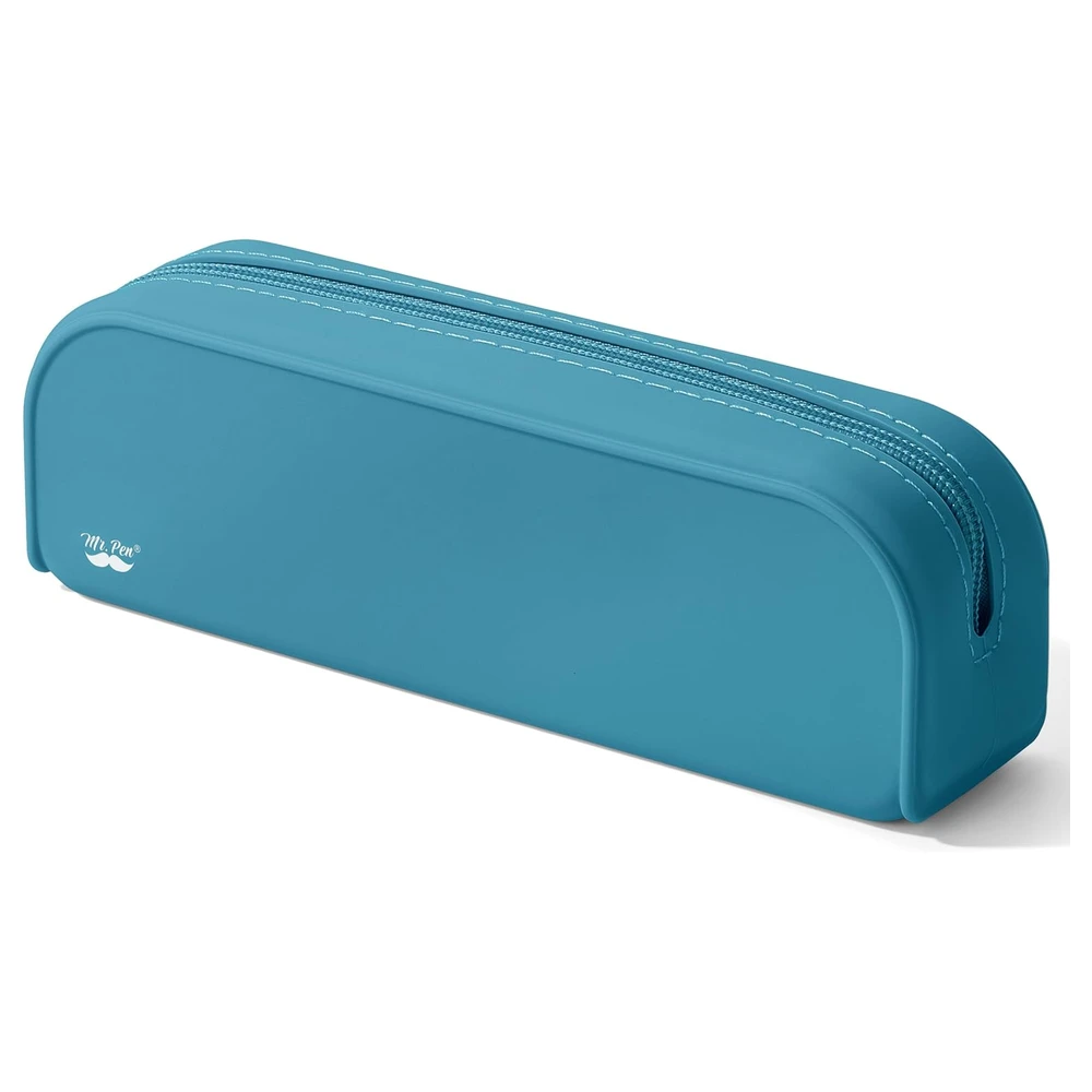 MR. PEN - ESTUCHE PEQUEÑO DE SILICONA PARA LÁPICES, ESTÉTICO DE SILICONA - AZUL