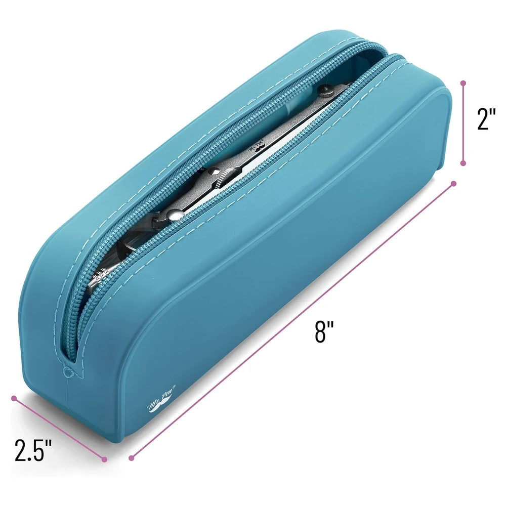 MR. PEN - ESTUCHE PEQUEÑO DE SILICONA PARA LÁPICES, ESTÉTICO DE SILICONA - AZUL