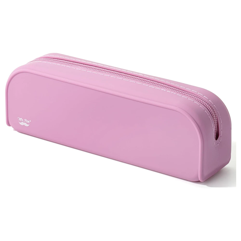 MR. PEN - ESTUCHE ESTÉTICO DE SILICONA PARA LÁPICES,PARA MUJERES, BOLSA DE MAQUILLAJE - ROSADO